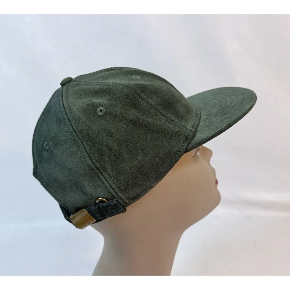 J Crew Dark Green Suede Baseball Cap